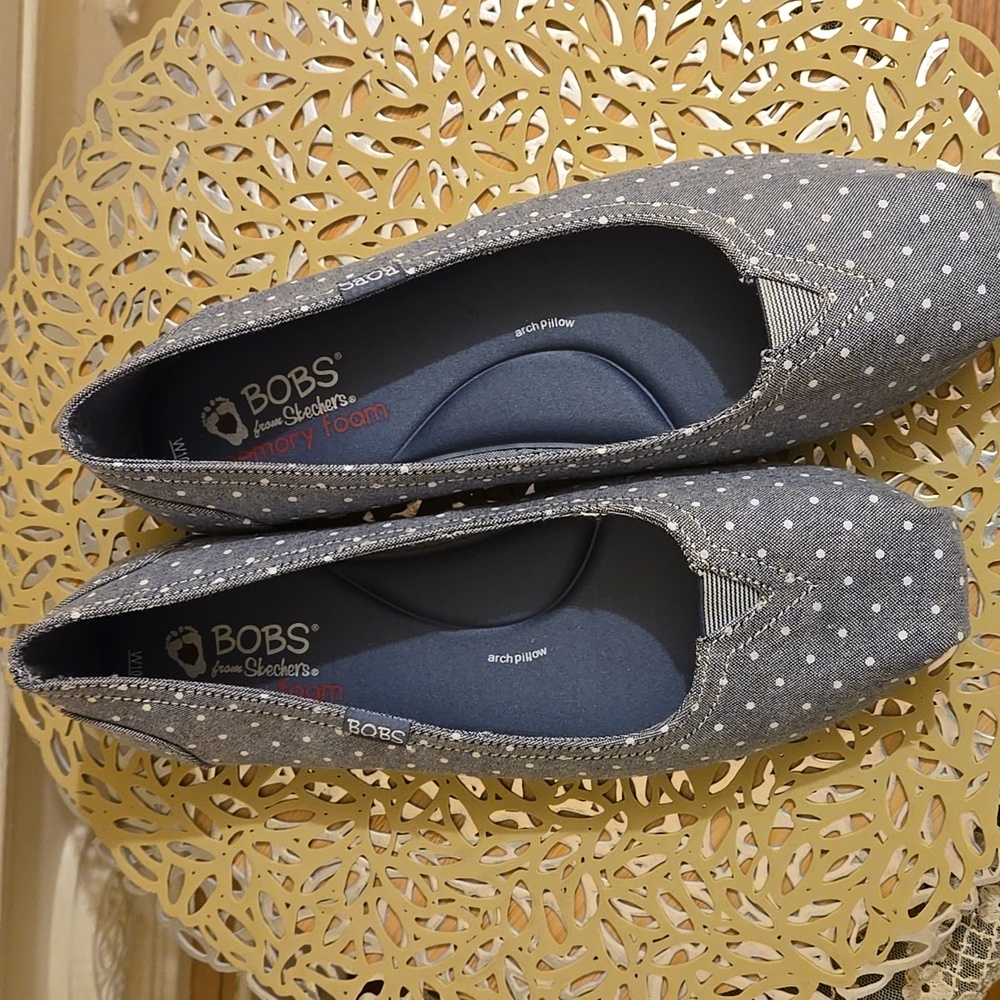 NIB Bobs from Skechers navy canvas flats Sz 10 ⭐️ - Picture 2 of 10